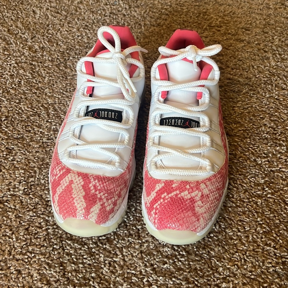 Pink Retro Jordan 11 Low Snakeskins